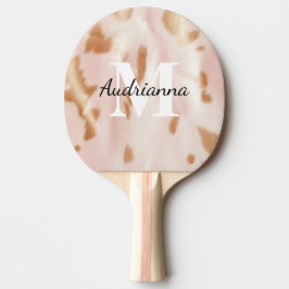 Raquete De Ping Pong Cowgirl Leve Rosa Tan Sudoeste Faux
