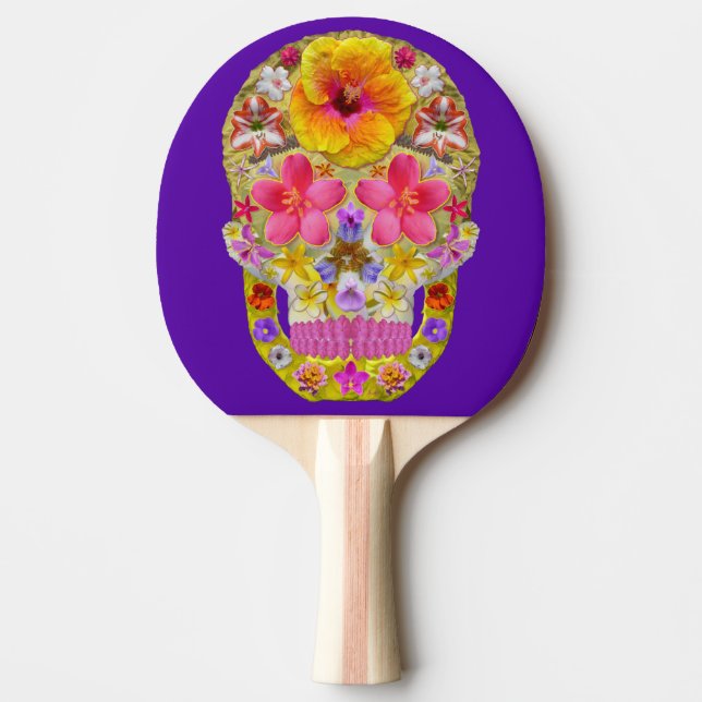 Raquete De Ping Pong Crânio da Flor 4 - Tropical (Frente)