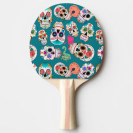 Raquete De Ping Pong Crânios do açúcar de Boho