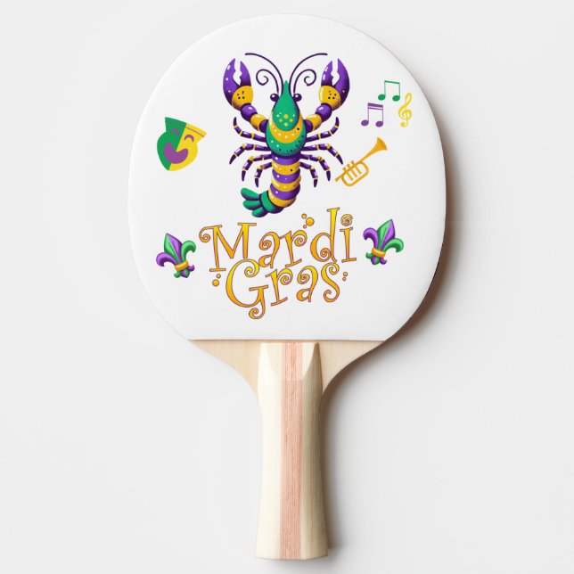 Raquete De Ping Pong Crayfish Fleur de lis Mardi Gras (Frente)
