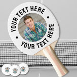 Raquete De Ping Pong Create Your Own Photo<br><div class="desc">Personalized Photo Ping Pong Paddle. This custom paddle features your photo printed on the front in a clean, centered layout, with space above and below the image for a short line of custom text. Add a name, date, fun phrase, or quick message to make it personal and one-of-a-kind. It works...</div>