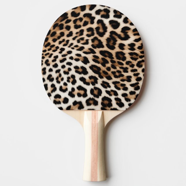 Raquete De Ping Pong Creme Black Leopardo Print (Frente)