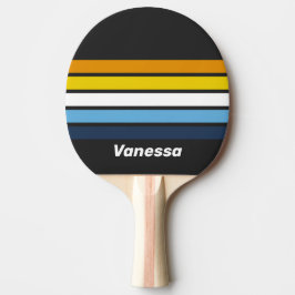 Raquete De Ping Pong Crepúsculo de Carvão Através da Faixa com Nome