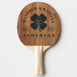 Raquete De Ping Pong Crest de Casamento do Trevo da Sorte Irlandês em M