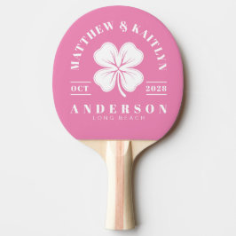 Raquete De Ping Pong Crestas de Casamento de Trevo Irlandês Rosa
