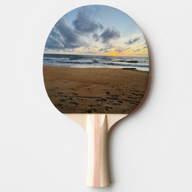 Raquete De Ping Pong Crie a sua foto: nascer do sol da praia simples (Frente)