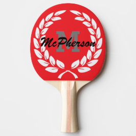 Raquete De Ping Pong Crimson com vitória e monograma/nome