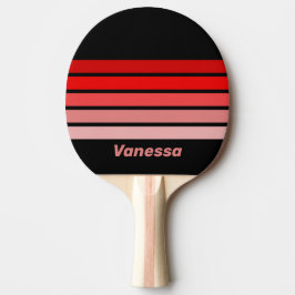 Raquete De Ping Pong Crimson Fade Across Striping with Name