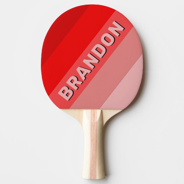 Raquete De Ping Pong Crimson Fade Bold Strike com Nome (Frente)