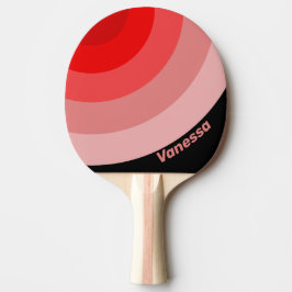 Raquete De Ping Pong Crimson Fade Circle Stripe with Name