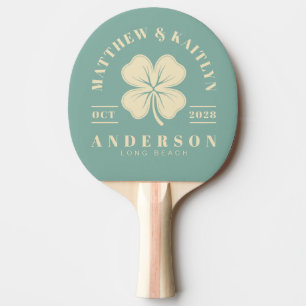 Raquete De Ping Pong Crista de Casamento Aqua Reef Irish Lucky Clover