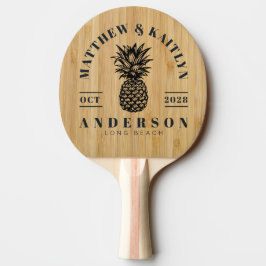 Raquete De Ping Pong Crista de Casamento de Abacaxi Tropical de Bambu E
