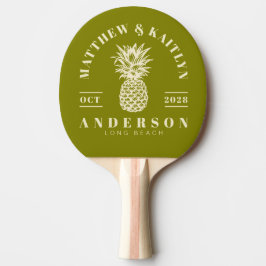 Raquete De Ping Pong Crista de Casamento de Abacaxi Tropical Oliva Quen