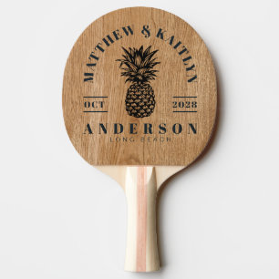 Raquete De Ping Pong Crista de Casamento de Madeira de Pinho Country Tr