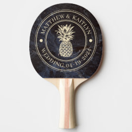 Raquete De Ping Pong Cristas de Casamento de Pedra Escura Modesta com A