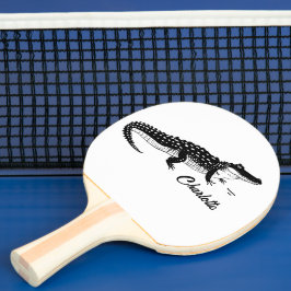 Raquete De Ping Pong Crocodilo Preto Simples