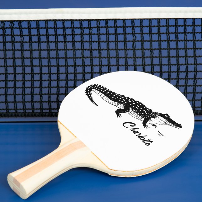 Raquete De Ping Pong Crocodilo Preto Simples (Insitu)