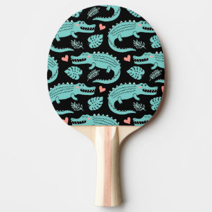 Raquete De Ping Pong Crocodilos de animação, um padrão perfeito.