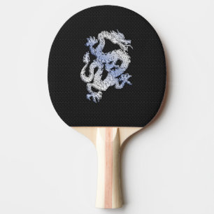 Raquete De Ping Pong Cromo como Dragão Cobra preto prateado