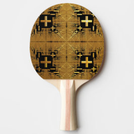 Raquete De Ping Pong Cruzamentos Fractais do ouro