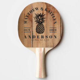 Raquete De Ping Pong Cume de Noiva de Abeto Tropical com Abacaxi em Map