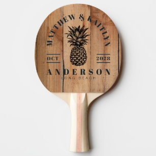 Raquete De Ping Pong Cume de Noiva de Abeto Tropical com Abacaxi em Map