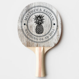 Raquete De Ping Pong Cumeeira de Casamento de Abacaxi Branco Desgastado