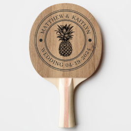 Raquete De Ping Pong Cumeeira de Casamento de Abacaxi em Madeira de Tec