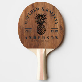 Raquete De Ping Pong Cumeeira de Casamento de Madeira de Bordo Tropical