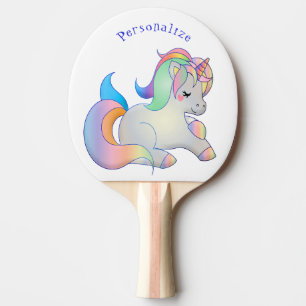 Raquete De Ping Pong Cute Baby Unicorn Pastel Fantasy Personalizado