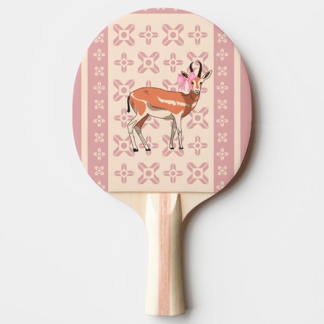 Raquete De Ping Pong Cute  Pink Doe-patterned Christmas  (Frente)