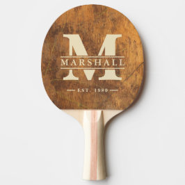 Raquete De Ping Pong Cutting Block Monogram & Name Overlay