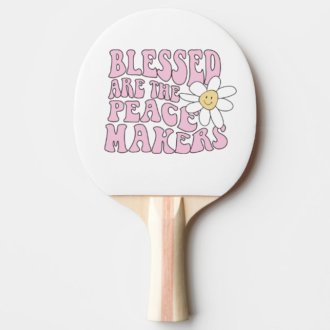 Raquete De Ping Pong Daisy and Peace Makers Slogan (Frente)