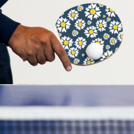 Raquete De Ping Pong Daisy Pattern, Floral Pattern, White Daisies