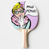 Dama Pop de Arte Ping Pong Paddle
