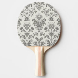 Raquete De Ping Pong Damasco Floral Vitoriano Branco Vintage