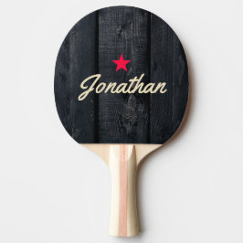 Raquete De Ping Pong Dark Burnt Wood Vintage Star Signature