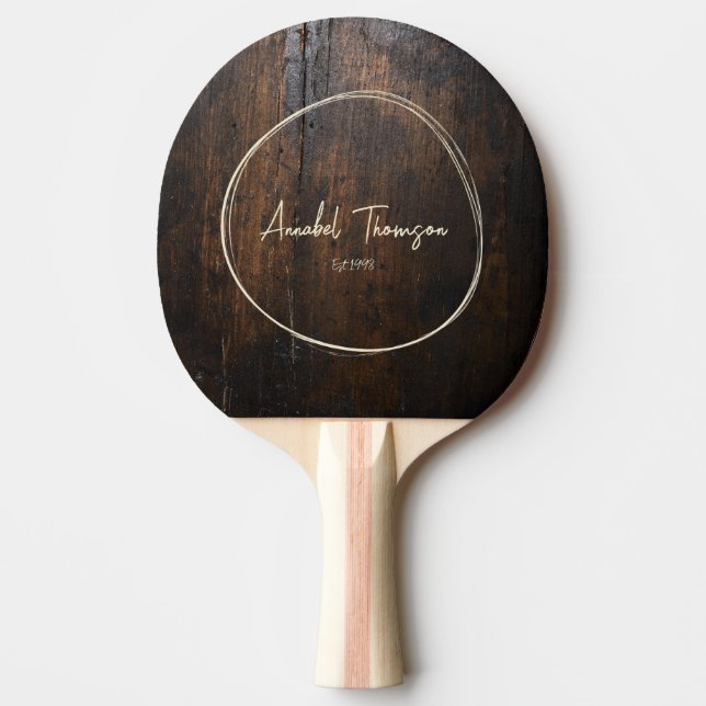 Raquete De Ping Pong Dark Chopping Block Name in Drawn Circle  (Frente)