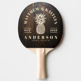 Raquete De Ping Pong Dark Chopping Block Tropical Pineapple Wedding
