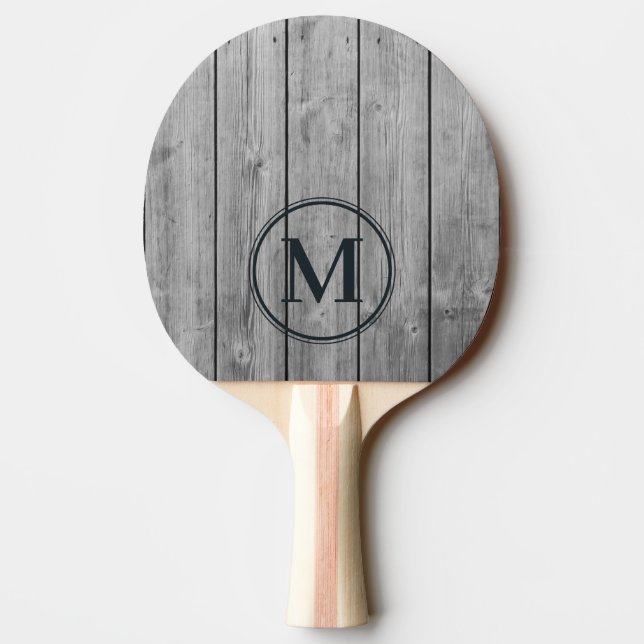 Raquete De Ping Pong Dark Clean Gray Wood Monogram (Verso)