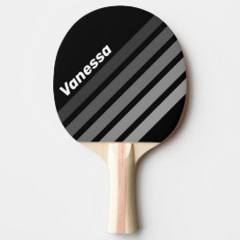Raquete De Ping Pong Dark Gradient Rainbow Angled Striping with Name
