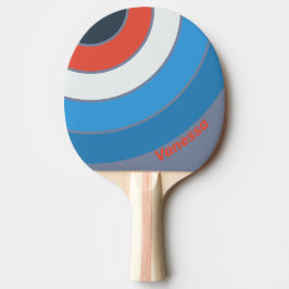 Raquete De Ping Pong Dark Vintage Circle Stripe with Name
