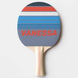 Raquete De Ping Pong Dark Vintage Horizon Striping with Name