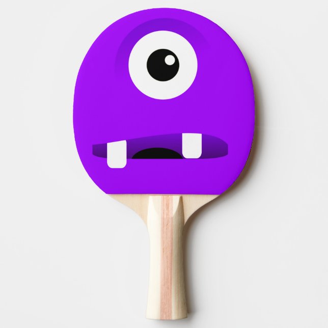 Raquete de ping pong de monstro roxo de um só olho (Frente)