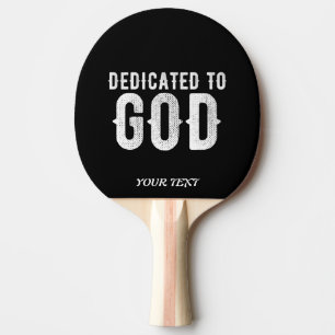RAQUETE DE PING PONG DEDICADO A DEUS TEXTO BRANCO PERSONALIZÁVEL LEGAL
