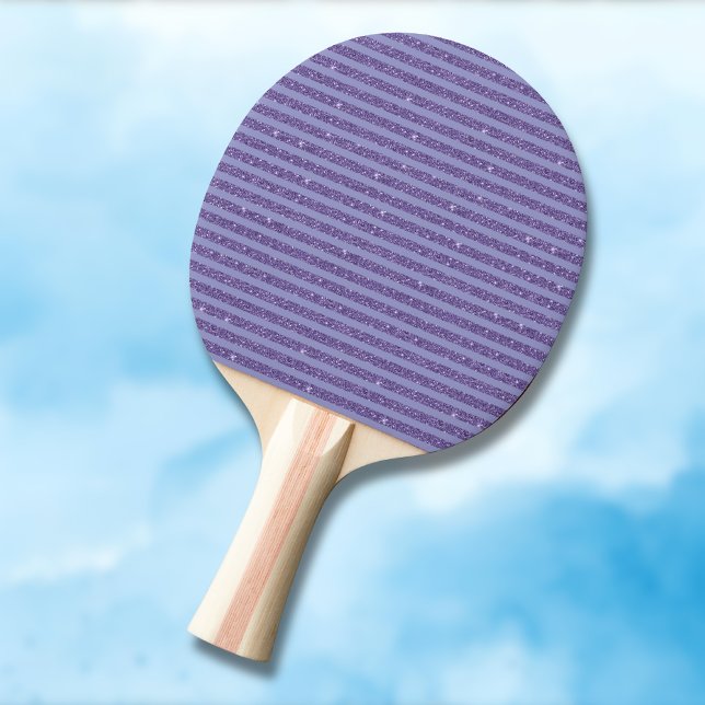 Raquete De Ping Pong Deep Amethyst Glitter Style Horizontal Stripes  (Criador carregado)