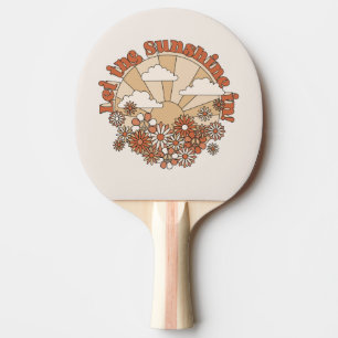 Raquete De Ping Pong Deixe o sol em Groovy Daisy Hippie Flowers