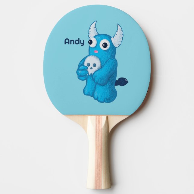 Raquete De Ping Pong Demônio Gelado Com Crânio (Frente)