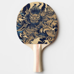 Raquete De Ping Pong Demônios Fantásticos - Estilo de Corte de Madeira
