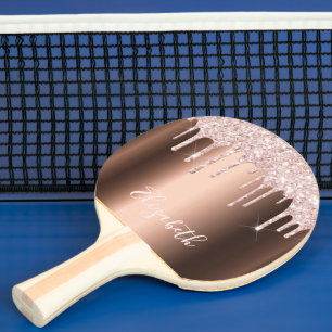 Raquete De Ping Pong Derrame de ouro rosa de cobre